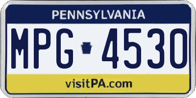 PA license plate MPG4530