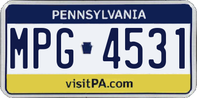 PA license plate MPG4531