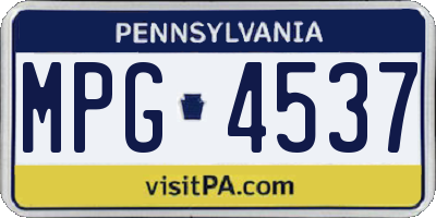 PA license plate MPG4537