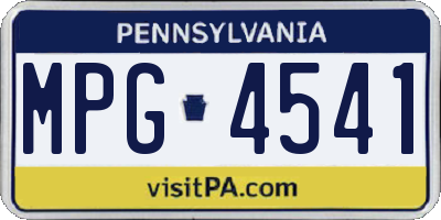 PA license plate MPG4541