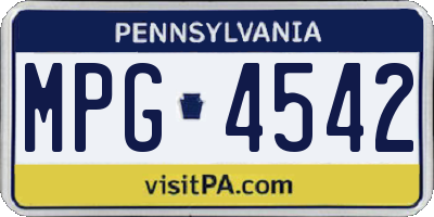 PA license plate MPG4542