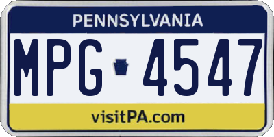 PA license plate MPG4547