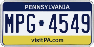PA license plate MPG4549