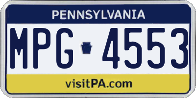 PA license plate MPG4553