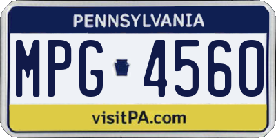 PA license plate MPG4560