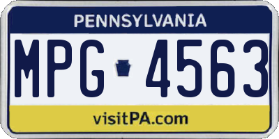 PA license plate MPG4563