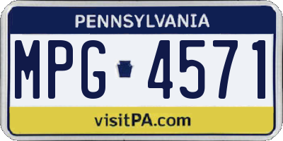 PA license plate MPG4571