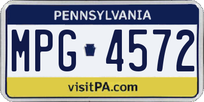 PA license plate MPG4572