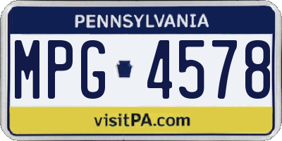 PA license plate MPG4578