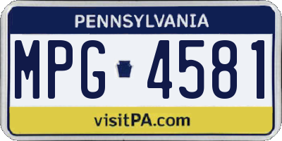 PA license plate MPG4581