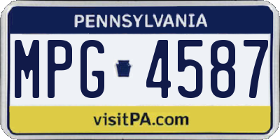 PA license plate MPG4587