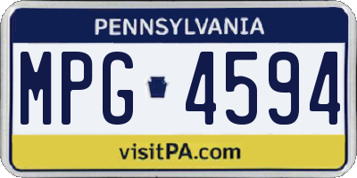 PA license plate MPG4594