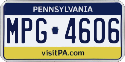 PA license plate MPG4606