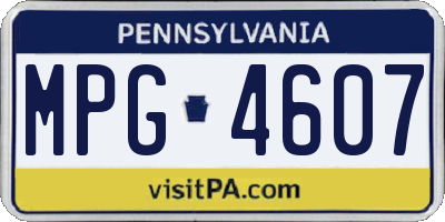 PA license plate MPG4607