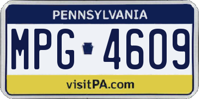 PA license plate MPG4609