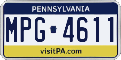 PA license plate MPG4611