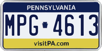 PA license plate MPG4613