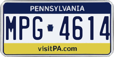 PA license plate MPG4614