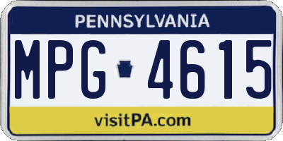 PA license plate MPG4615