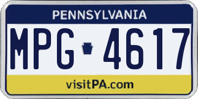 PA license plate MPG4617