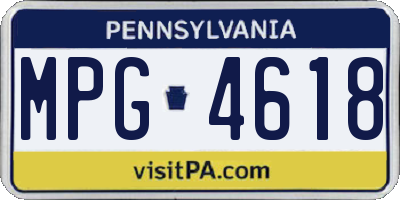 PA license plate MPG4618
