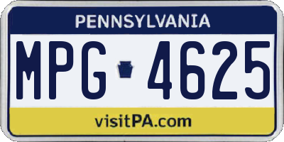 PA license plate MPG4625