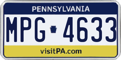 PA license plate MPG4633