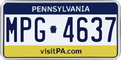 PA license plate MPG4637