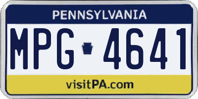 PA license plate MPG4641