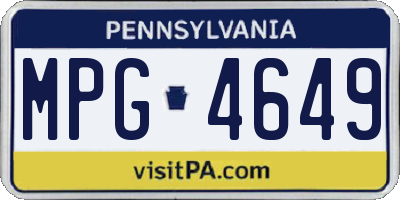 PA license plate MPG4649