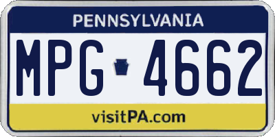PA license plate MPG4662