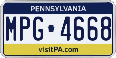 PA license plate MPG4668