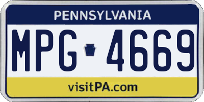 PA license plate MPG4669