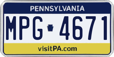 PA license plate MPG4671