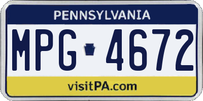PA license plate MPG4672