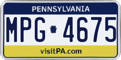 PA license plate MPG4675