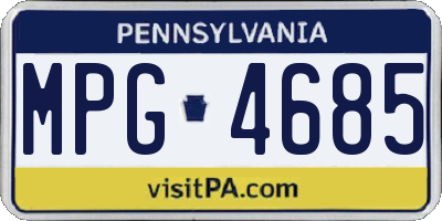 PA license plate MPG4685