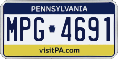 PA license plate MPG4691