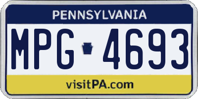 PA license plate MPG4693