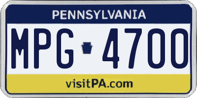 PA license plate MPG4700