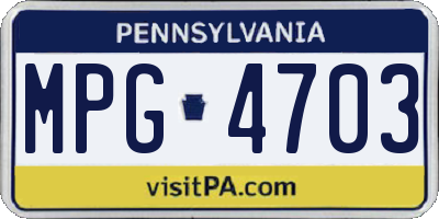 PA license plate MPG4703