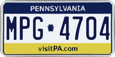 PA license plate MPG4704