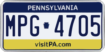 PA license plate MPG4705