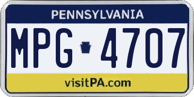 PA license plate MPG4707