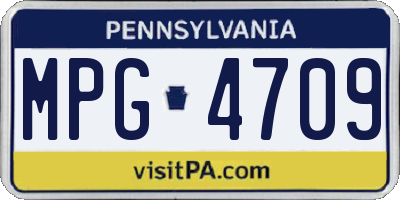 PA license plate MPG4709