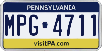 PA license plate MPG4711