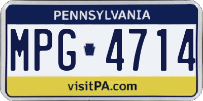 PA license plate MPG4714