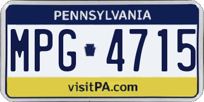 PA license plate MPG4715