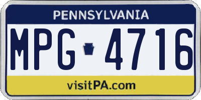 PA license plate MPG4716