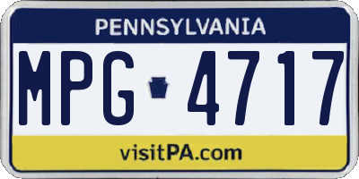 PA license plate MPG4717